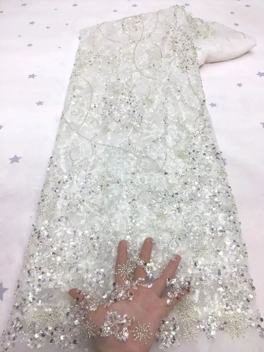 Beaded African Lace Fabric 5 Yards 2021 High Quality Swiss Embroidery French Tulle Lace Niigerian Party Dress Fabric
Beaded African Lace Fabric 5 Yards 2021 High Quality Swiss Embroidery French Tulle Lace Niigerian Party Dress Fabric