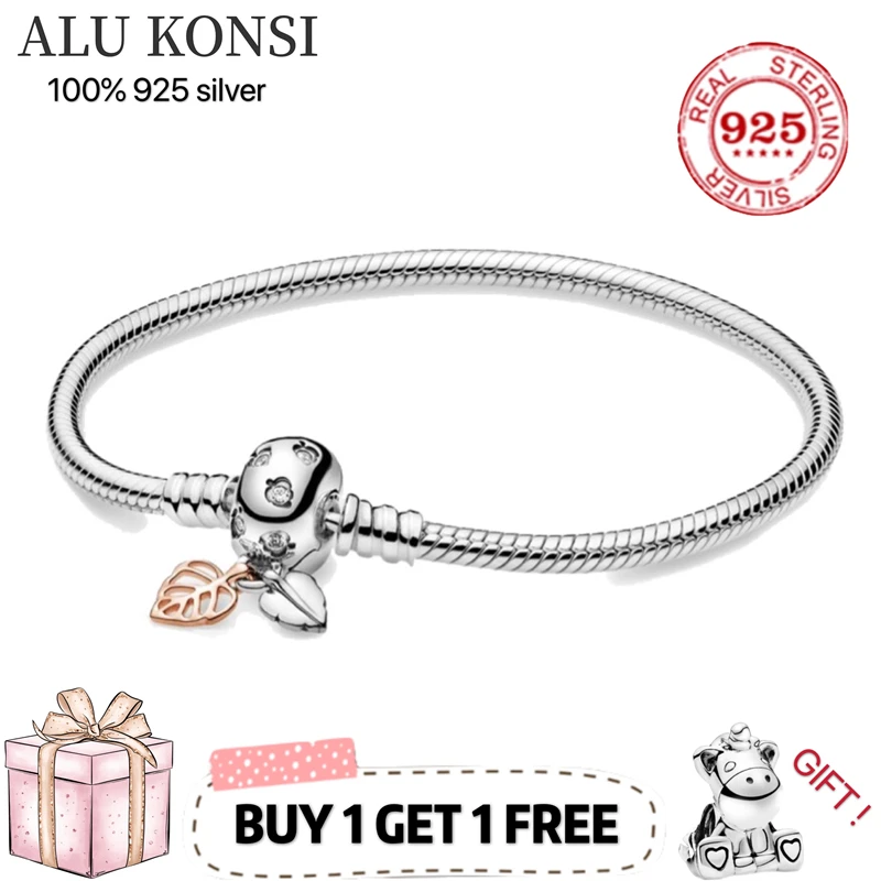 New Fit Original luxury 925 Sterling Silver pan bracelet love heart Snake Chain Charms Bangle For Women DIY high quality Jewelry
New Fit Original luxury 925 Sterling Silver pan bracelet love heart Snake Chain Charms Bangle For Women DIY high quality Jewelry