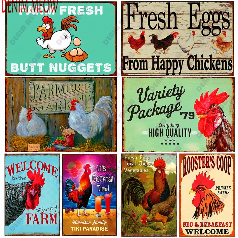 Chickens Tin Sign Vintage Rooster Metal Sign Farmhouse Home Decor Welcome To The Farm Retro Animal Room Decor Outdoor Decor WY82
Chickens Tin Sign Vintage Rooster Metal Sign Farmhouse Home Decor Welcome To The Farm Retro Animal Room Decor Outdoor Decor WY82