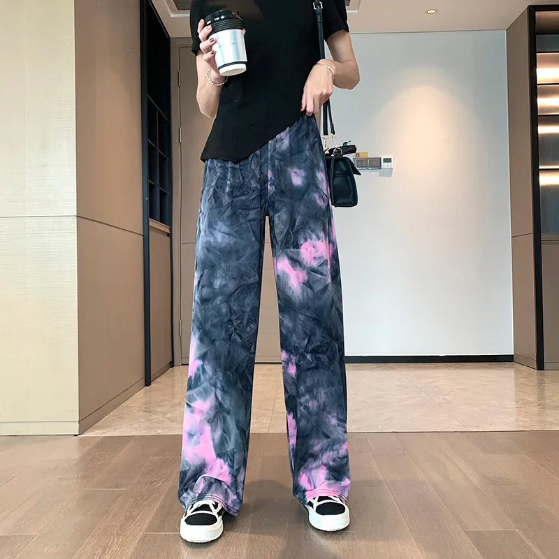 2021 Summer New Loose High Waist Tie-dyed Ice Silk Belt-less Fashion Casual Anti-mosquito Wide-leg Pants Mopping Trousers S-XL
2021 Summer New Loose High Waist Tie-dyed Ice Silk Belt-less Fashion Casual Anti-mosquito Wide-leg Pants Mopping Trousers S-XL