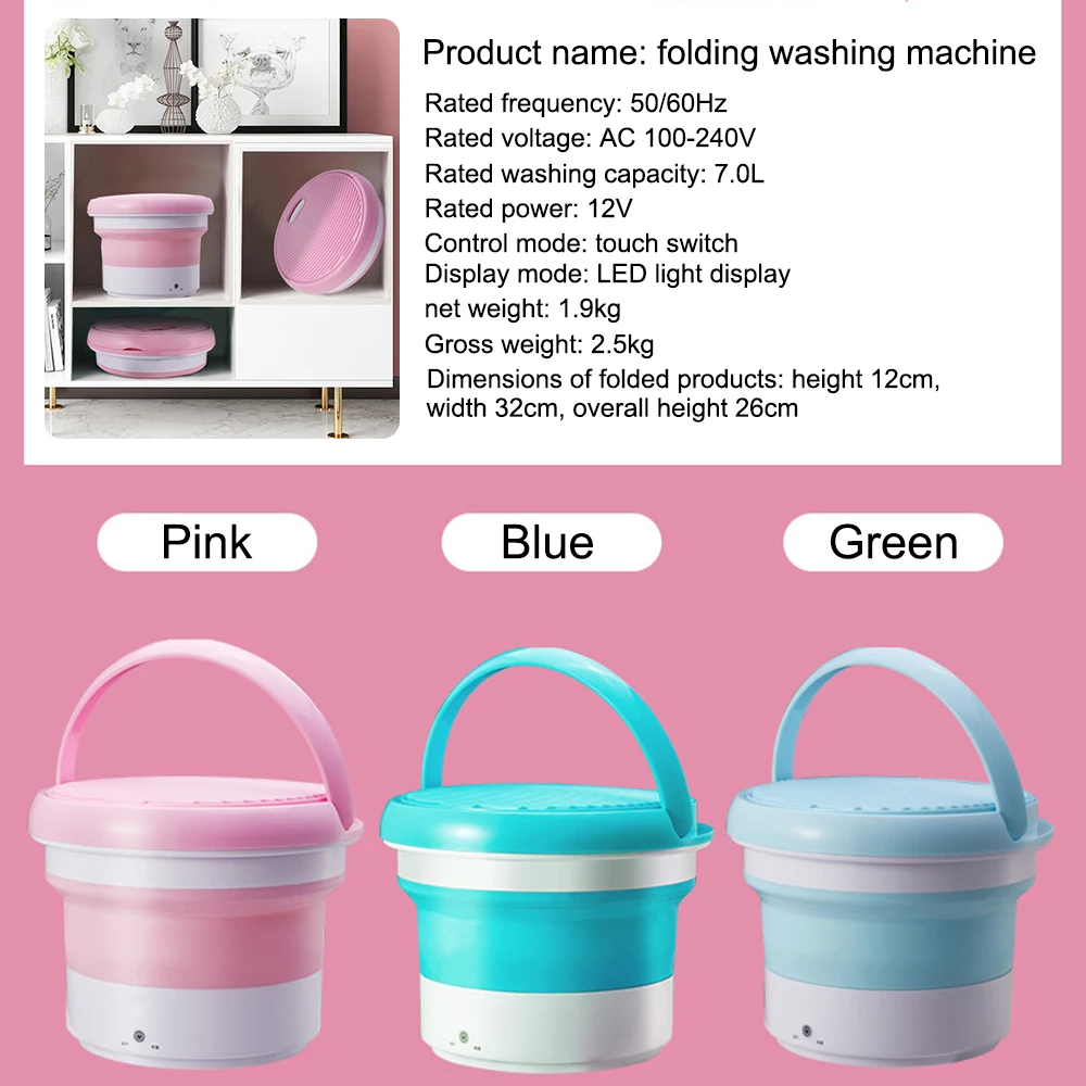 Folding Washing Machine Portable Mini Washing Machine Small Ultrasound Underpants Sock Disinfect Travel Laundry Artifact
Folding Washing Machine Portable Mini Washing Machine Small Ultrasound Underpants Sock Disinfect Travel Laundry Artifact