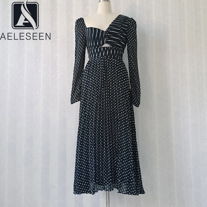 AELESEEN Vintage Women Spring Autumn Green Dress Long Sleeve Sexy Hollow Out Dots Embroidery Elegant Party Pleated Dress
AELESEEN Vintage Women Spring Autumn Green Dress Long Sleeve Sexy Hollow Out Dots Embroidery Elegant Party Pleated Dress