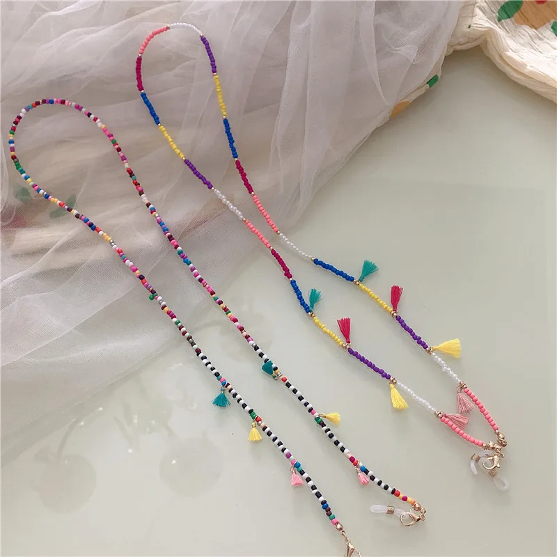 Fashion Simple Charm Colorful Tassel Rice Bead Beaded Glasses Chain Retro Geometry Mask for Women Girls Travel Accessary
Fashion Simple Charm Colorful Tassel Rice Bead Beaded Glasses Chain Retro Geometry Mask for Women Girls Travel Accessary