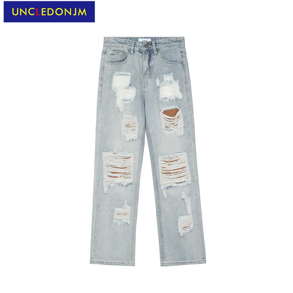UNCLEDONJM Distressed denim jeans men streetwear skateboard hip hop pants men Ripped jeans baggy jeans women K830
UNCLEDONJM Distressed denim jeans men streetwear skateboard hip hop pants men Ripped jeans baggy jeans women K830