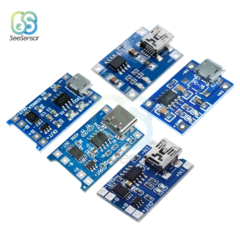 Type C /Micro/Mini USB 5V 1A 18650 TP4056 модуль зарядного устройства литиевой батареи зарядная