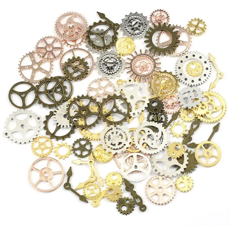 

50g Punk Mechanics Wheel Gear For Epoxy Filler Resin Pendant Necklace Jewelry Making Phone Case Craft DIY Accessories