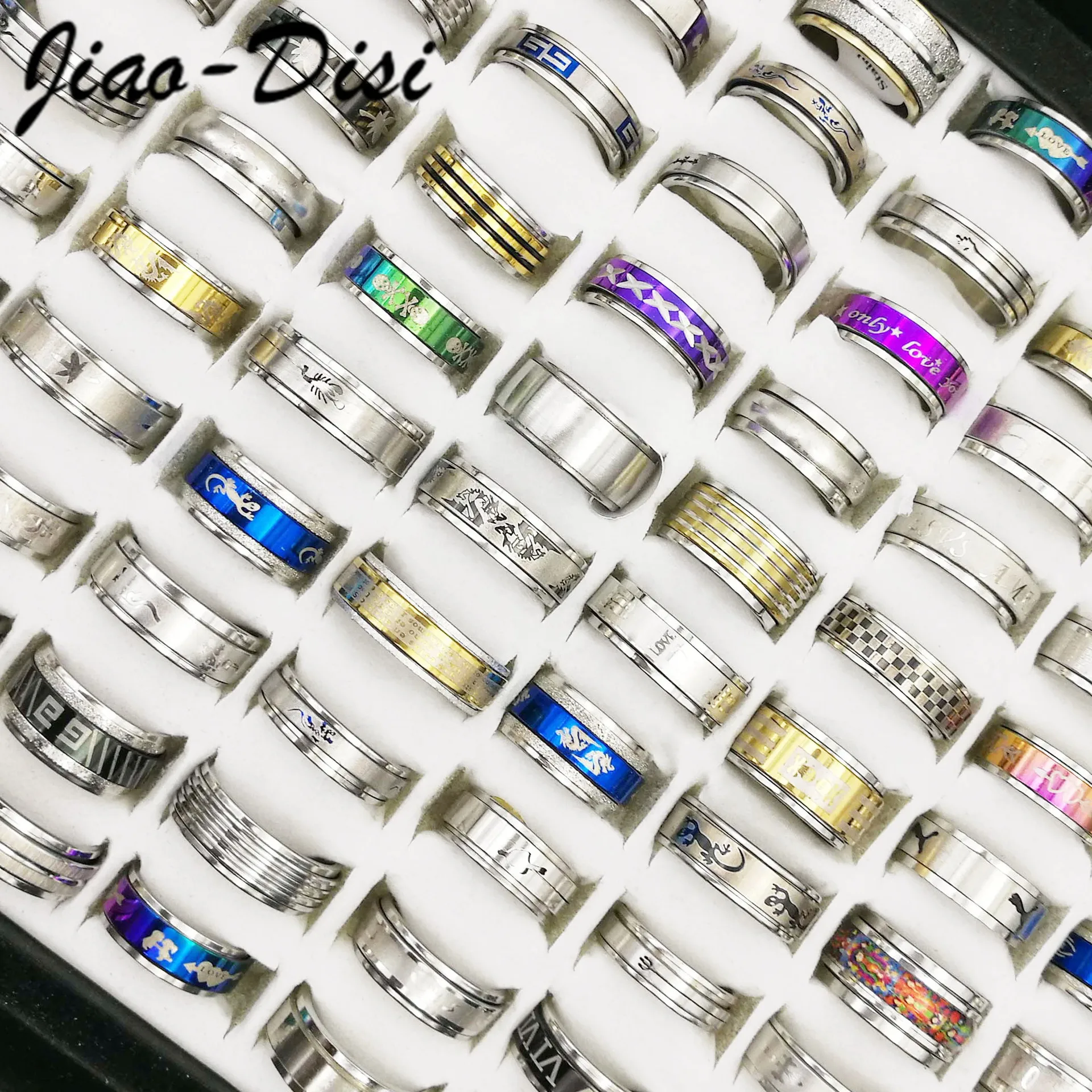 50PCs/Box Wholesale Stainless Steel Finger Ring For Men Women US Ring Size 5-10 Fashion Jewelry Ring Set Anillo De Dedo Aneis
50PCs/Box Wholesale Stainless Steel Finger Ring For Men Women US Ring Size 5-10 Fashion Jewelry Ring Set Anillo De Dedo Aneis