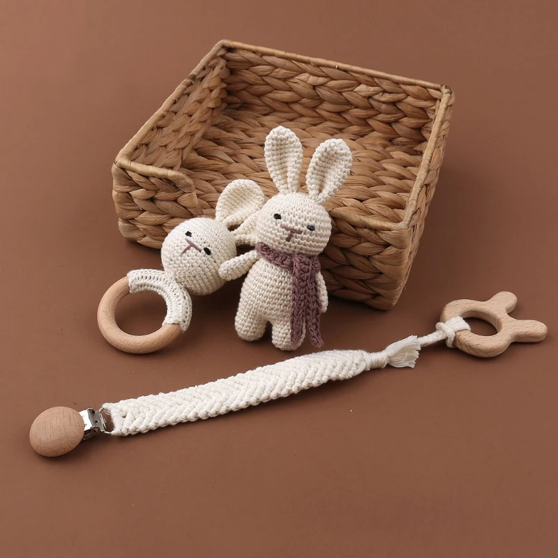 Pacifier Clip Set Braided Pacifier Chain Wooden Rabbit Ring with Teether Beech Baby Pacifier Accessories White Set 
Pacifier Clip Set Braided Pacifier Chain Wooden Rabbit Ring with Teether Beech Baby Pacifier Accessories White Set