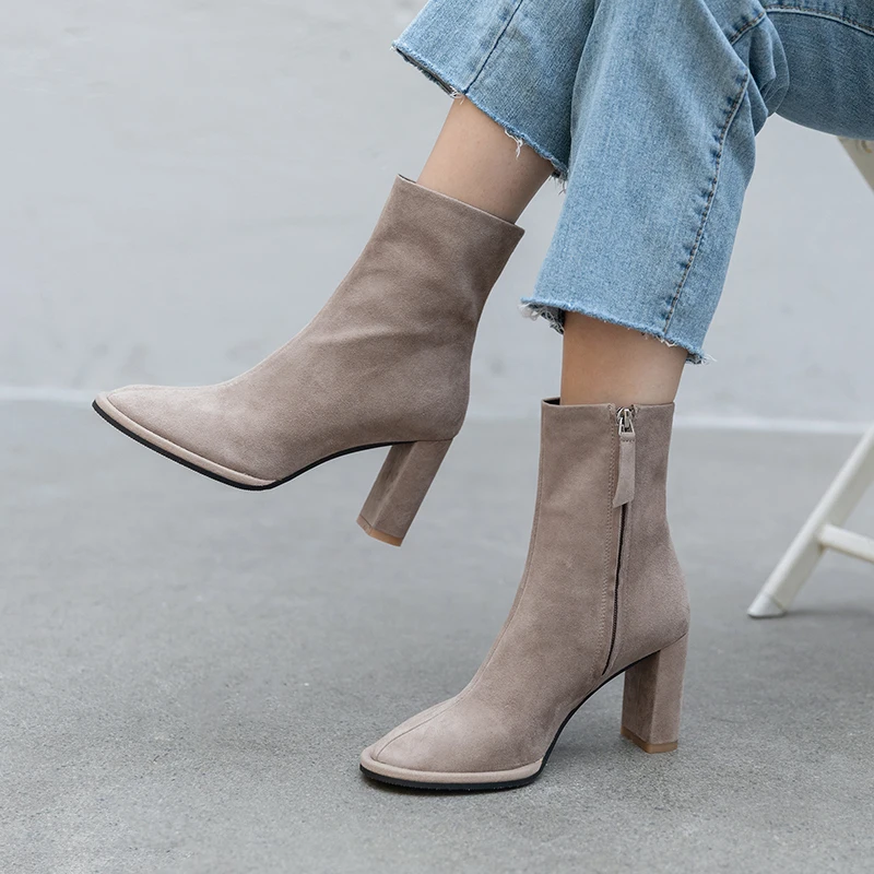 WETKISS High Heels Thick Boots Women Kid Suede Ankle Booties Zip Shoes Female Square Toe Party Shoes Ladies Winter 2020 New
WETKISS High Heels Thick Boots Women Kid Suede Ankle Booties Zip Shoes Female Square Toe Party Shoes Ladies Winter 2020 New
