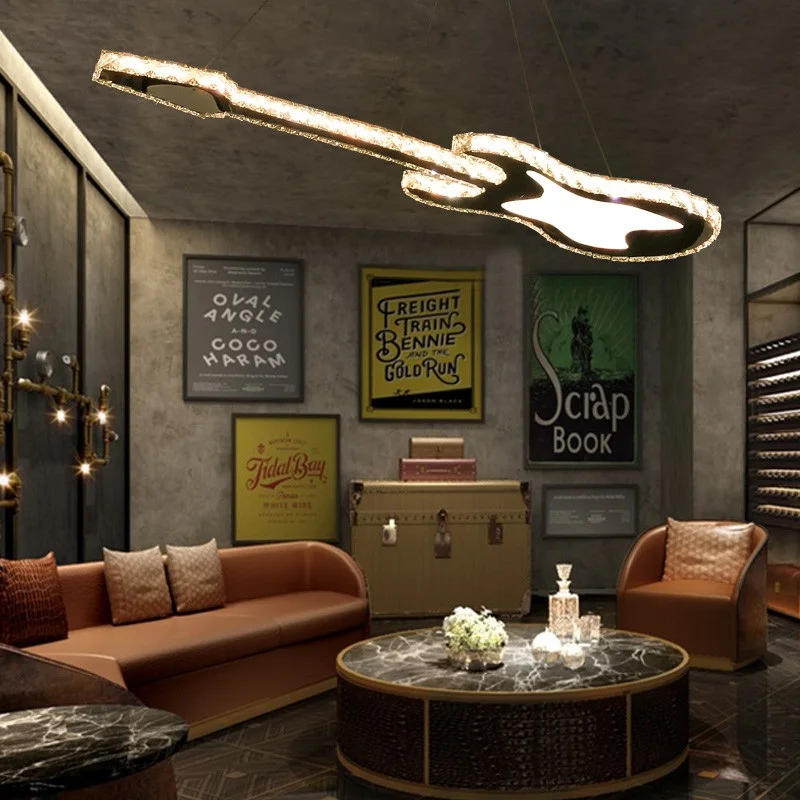 LED chandeliers crystal guitar art room lighting Bedroom study dining room Pendant Lights
LED chandeliers crystal guitar art room lighting Bedroom study dining room Pendant Lights