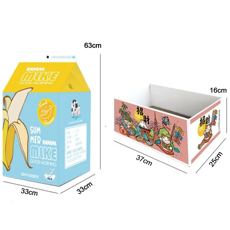Juice box cat house with folding scratch board corrugated paper nest for small dog puppy cat Sleeping house
Juice box cat house with folding scratch board corrugated paper nest for small dog puppy cat Sleeping house