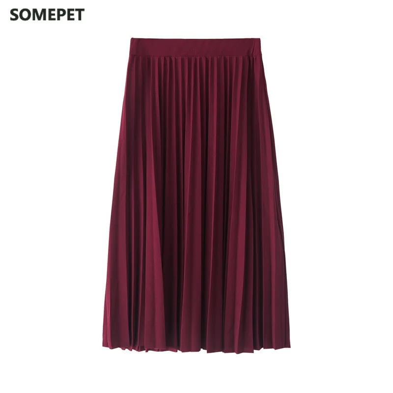Women Fashion High Waist Pleated Solid Color Mid-calf Lengt Skirt All-match chiffon Clothing Lady Casual Stretchy Thicken Skirts
Women Fashion High Waist Pleated Solid Color Mid-calf Lengt Skirt All-match chiffon Clothing Lady Casual Stretchy Thicken Skirts