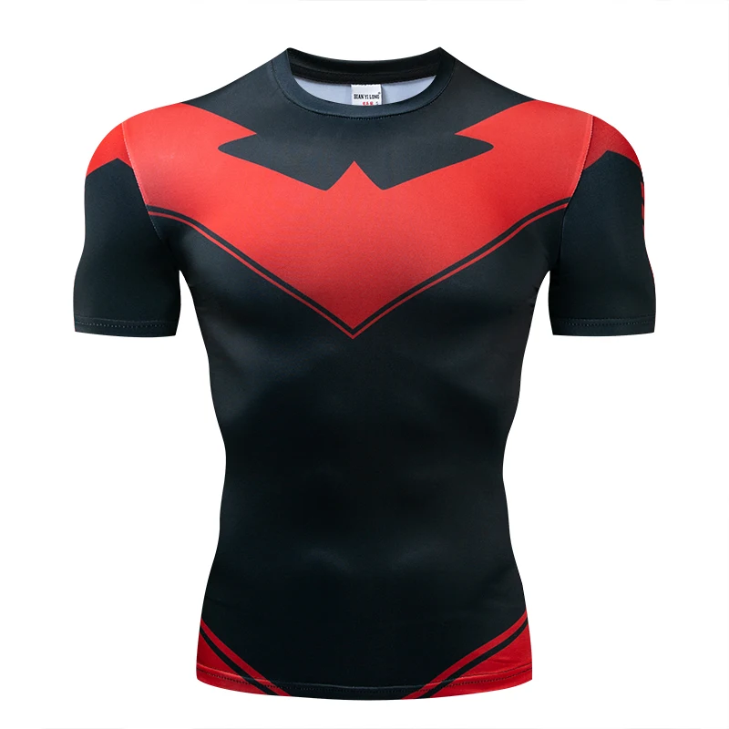 

Red Nightwing Short Sleeve Compression Shirts Thanos 3D Printed T shirts Men 2018 Summer NEW Crossfit Top For Male Fitness Cloth