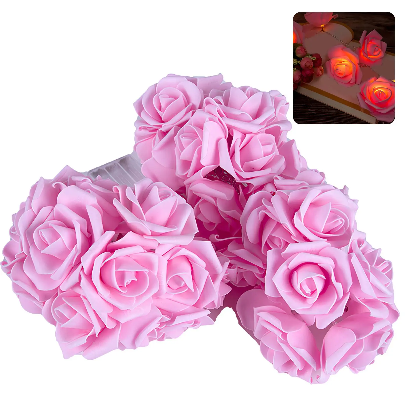 IP44 Waterproof Excellent Lighting Lamp 3m/9.84ft Fake Rose String Light 20 LED Battery Powered String Lighting Decor Chain
IP44 Waterproof Excellent Lighting Lamp 3m/9.84ft Fake Rose String Light 20 LED Battery Powered String Lighting Decor Chain