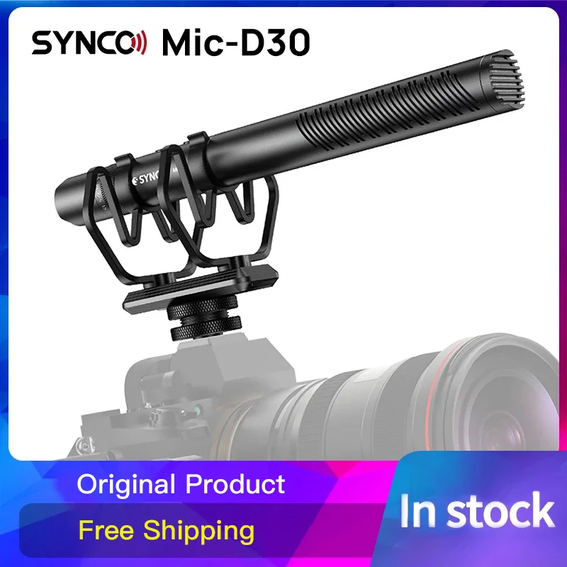 

Микрофон SYNCO Mic-D30 для камеры, дробовика, конденсаторный микрофон для DSLR/SLR, смартфона, киносъемки, телевизора, студийной записи PK Comica