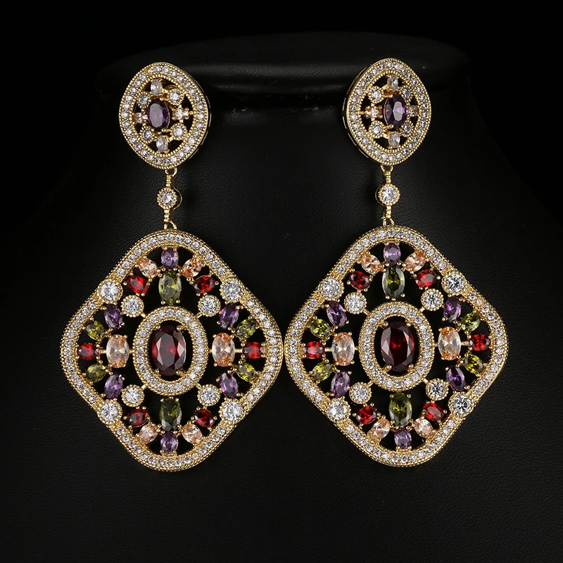 GMGYQ New Luxury Vintage Shiny Multicolor Cubic Zircon Crystal Drop Dangle Earrings for Women Wedding Party Jewelry
GMGYQ New Luxury Vintage Shiny Multicolor Cubic Zircon Crystal Drop Dangle Earrings for Women Wedding Party Jewelry