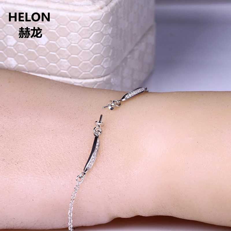 Sterling Silver 925 Women Chain Link Bracelet for pearl or Round Bead Semi Mount Crystal Jewelry Setting
Sterling Silver 925 Women Chain Link Bracelet for pearl or Round Bead Semi Mount Crystal Jewelry Setting