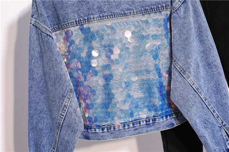 The new female sequined jacket denim jacket
The new female sequined jacket denim jacket