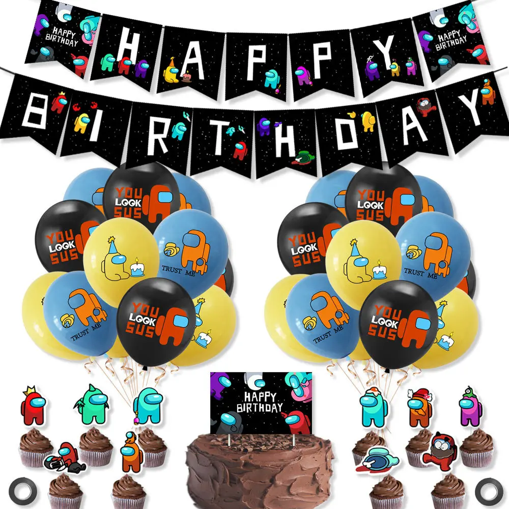 IN STOCK 34pcs/set Game Among Latex Balloon Party Decoration Banner For Birthday Party Decoration kids Balloons Set
IN STOCK 34pcs/set Game Among Latex Balloon Party Decoration Banner For Birthday Party Decoration kids Balloons Set
