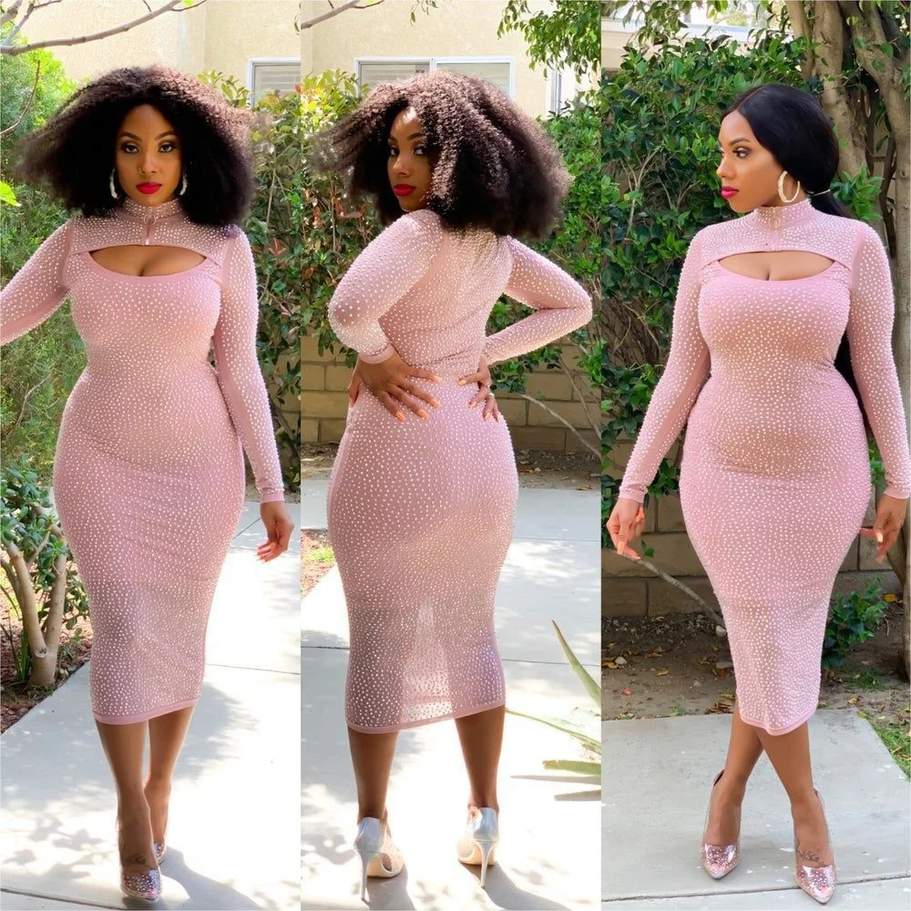 Cutubly Diamonds Sexy Bodycon Dresses Sheer Mesh Hole Elegant Dress For Women Streetwear Party Night Clubwear Vestidos Autumn
Cutubly Diamonds Sexy Bodycon Dresses Sheer Mesh Hole Elegant Dress For Women Streetwear Party Night Clubwear Vestidos Autumn
