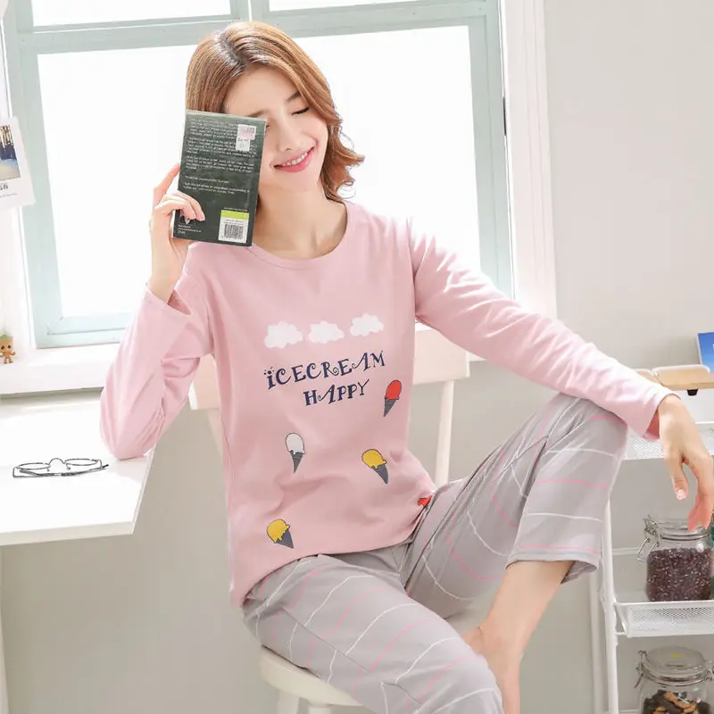 Women's pajamas the spring and autumn style long-sleeved cotton can wear in the new fall outside leisurewear can go leisure summ
Women's pajamas the spring and autumn style long-sleeved cotton can wear in the new fall outside leisurewear can go leisure summ