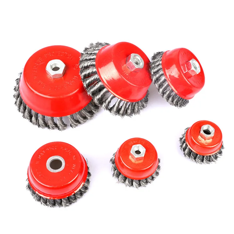 75mm Twist knot steel wire Cup Brush wheel angle grinder paint rust removal disc deburring abrasive polishing cleaning remover
75mm Twist knot steel wire Cup Brush wheel angle grinder paint rust removal disc deburring abrasive polishing cleaning remover