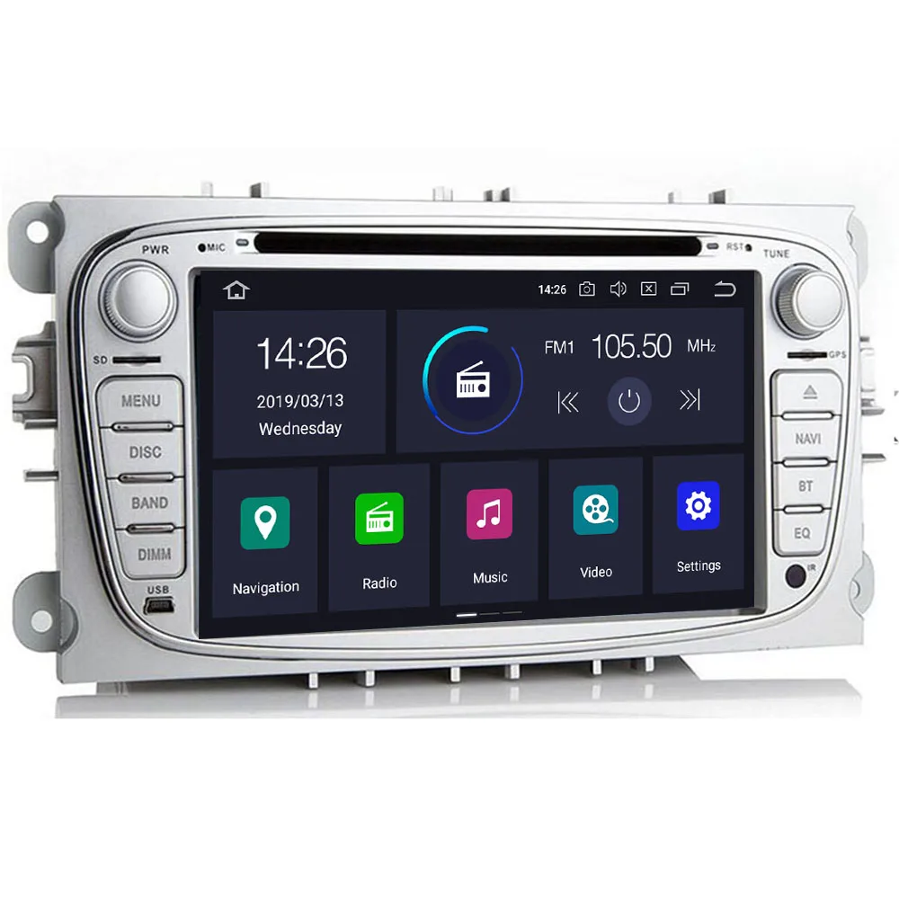 2 din Android автомобильный DVD мультимедийный плеер GPS навигатор для Ford Focus2 Mondeo Galaxy Wifi