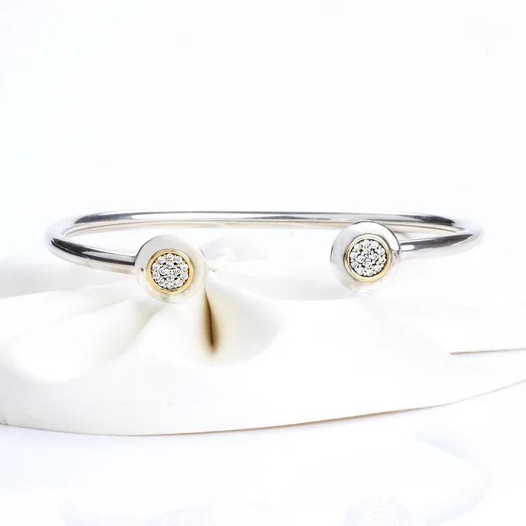 Original 925 Silver Pan Bracelet Silver Double Round Opening Pan Bracelet Fit European Charm Bracelets Women Jewelry
Original 925 Silver Pan Bracelet Silver Double Round Opening Pan Bracelet Fit European Charm Bracelets Women Jewelry