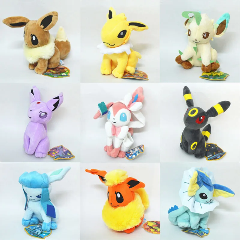 Pokemon 9 Style Eevee Family Vaporeon Jolteon Flareon Espeon Umbreon Leafeon Glaceon Sylveon Plush Stuffed Animal Toy Doll 20cm
Pokemon 9 Style Eevee Family Vaporeon Jolteon Flareon Espeon Umbreon Leafeon Glaceon Sylveon Plush Stuffed Animal Toy Doll 20cm