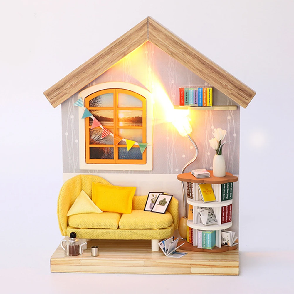 

Furniture Miniature Doll House DIY Wooden Dollhouse Hand Assemble House Toys for Children Girls Birthday New Year Chrismas Gifts