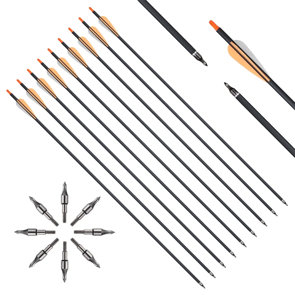 Toparchery Mixed Carbon Arrow 31inch Spine 500 Diameter 7.8 mm for Compound/Recurve Bow Archery Shooting
Toparchery Mixed Carbon Arrow 31inch Spine 500 Diameter 7.8 mm for Compound/Recurve Bow Archery Shooting
