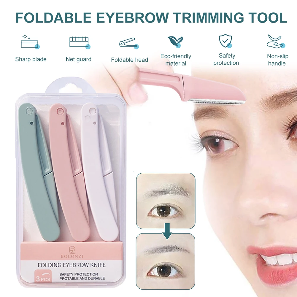 3Pcs Eyebrow Razor Trimmer Portable Stainless Steel Brow Knife Shaver Foldable Facial Hair Brows Remover Makeup Tool
3Pcs Eyebrow Razor Trimmer Portable Stainless Steel Brow Knife Shaver Foldable Facial Hair Brows Remover Makeup Tool