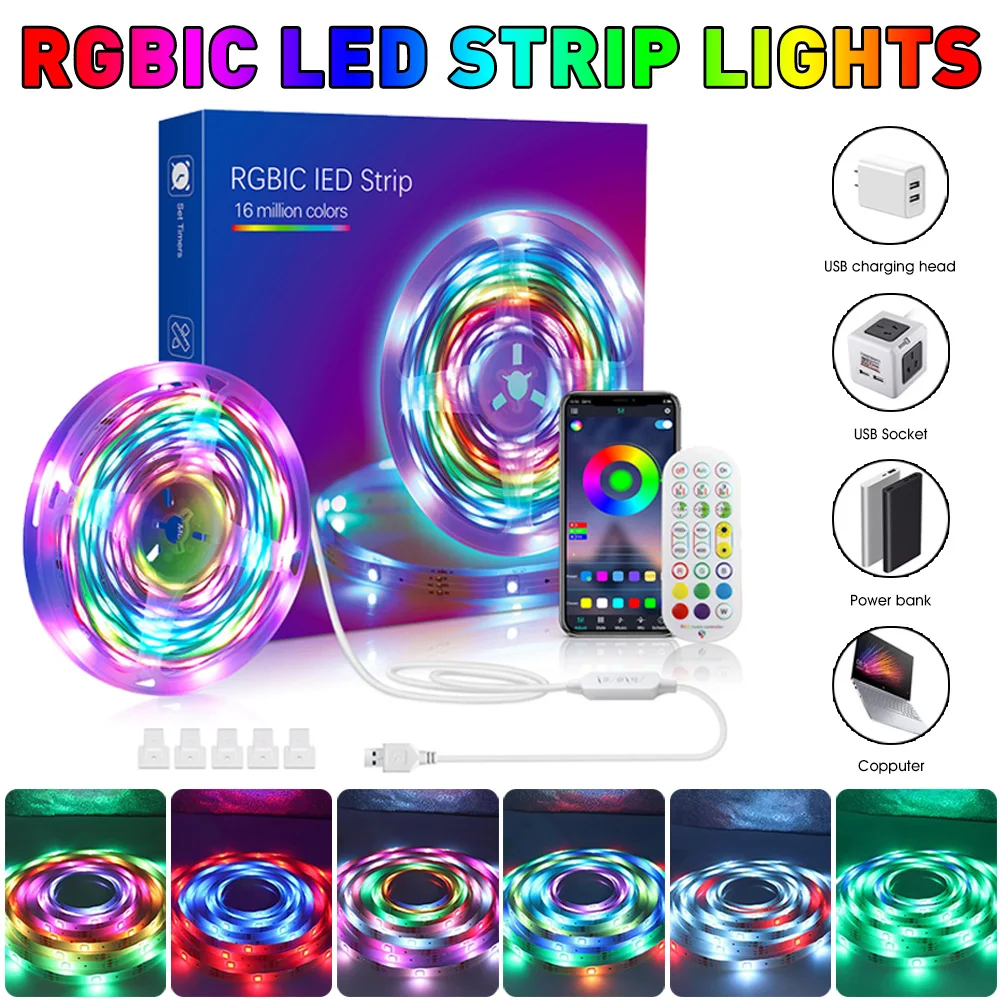 LED Strip Light Color Changing LED Light Strip with APP/Remote Control Music Sync for Bedroom Home Party Bar Decoration
LED Strip Light Color Changing LED Light Strip with APP/Remote Control Music Sync for Bedroom Home Party Bar Decoration