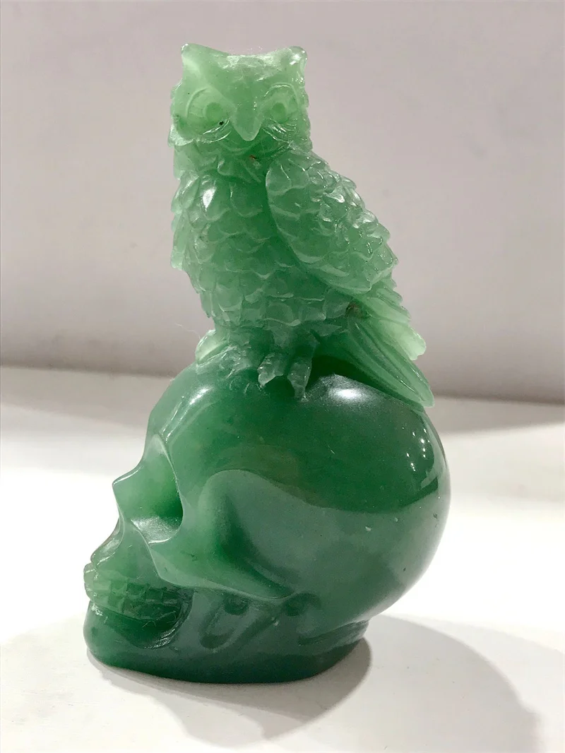 Aladdin Natural Green Avalurine Owl Skull Sculpture Home Decoration Gift Halloween Decoration Restoration Stone
Aladdin Natural Green Avalurine Owl Skull Sculpture Home Decoration Gift Halloween Decoration Restoration Stone