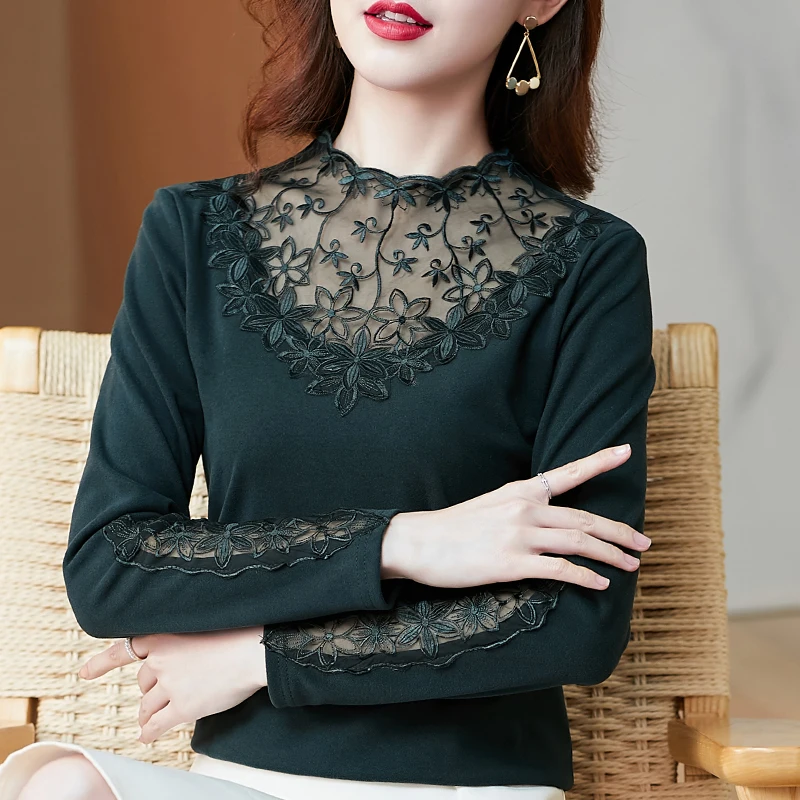Lace Floral Women's Blouse Chiffon Tops for Women Slimming Hollow Out Clothing Women Vintage Stand Neck Tops Female Basic Blouse
Lace Floral Women's Blouse Chiffon Tops for Women Slimming Hollow Out Clothing Women Vintage Stand Neck Tops Female Basic Blouse