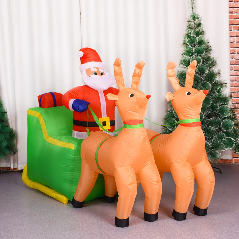 Santa Claus Is Sitting on A Sleigh and Holding An Elk Inflatable Doll. Christmas Garden Decoration Inflatable Inflatable Model
Santa Claus Is Sitting on A Sleigh and Holding An Elk Inflatable Doll. Christmas Garden Decoration Inflatable Inflatable Model