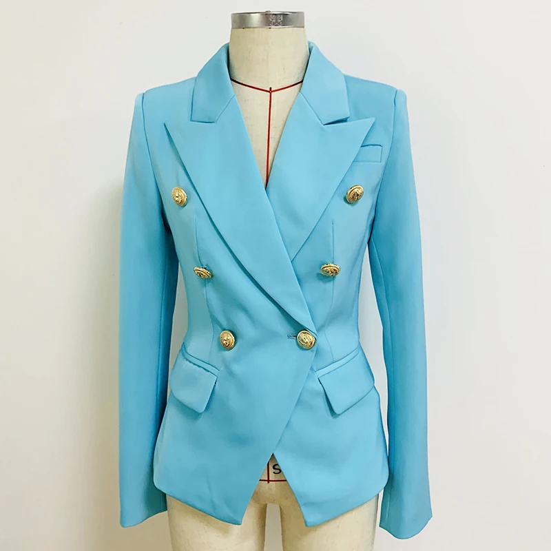 HIGH QUALITY Newest 2021 Designer Jacket Star Style Career Women's Lion Buttons Double Breasted Slim Fitting Blazer Cyan
HIGH QUALITY Newest 2021 Designer Jacket Star Style Career Women's Lion Buttons Double Breasted Slim Fitting Blazer Cyan