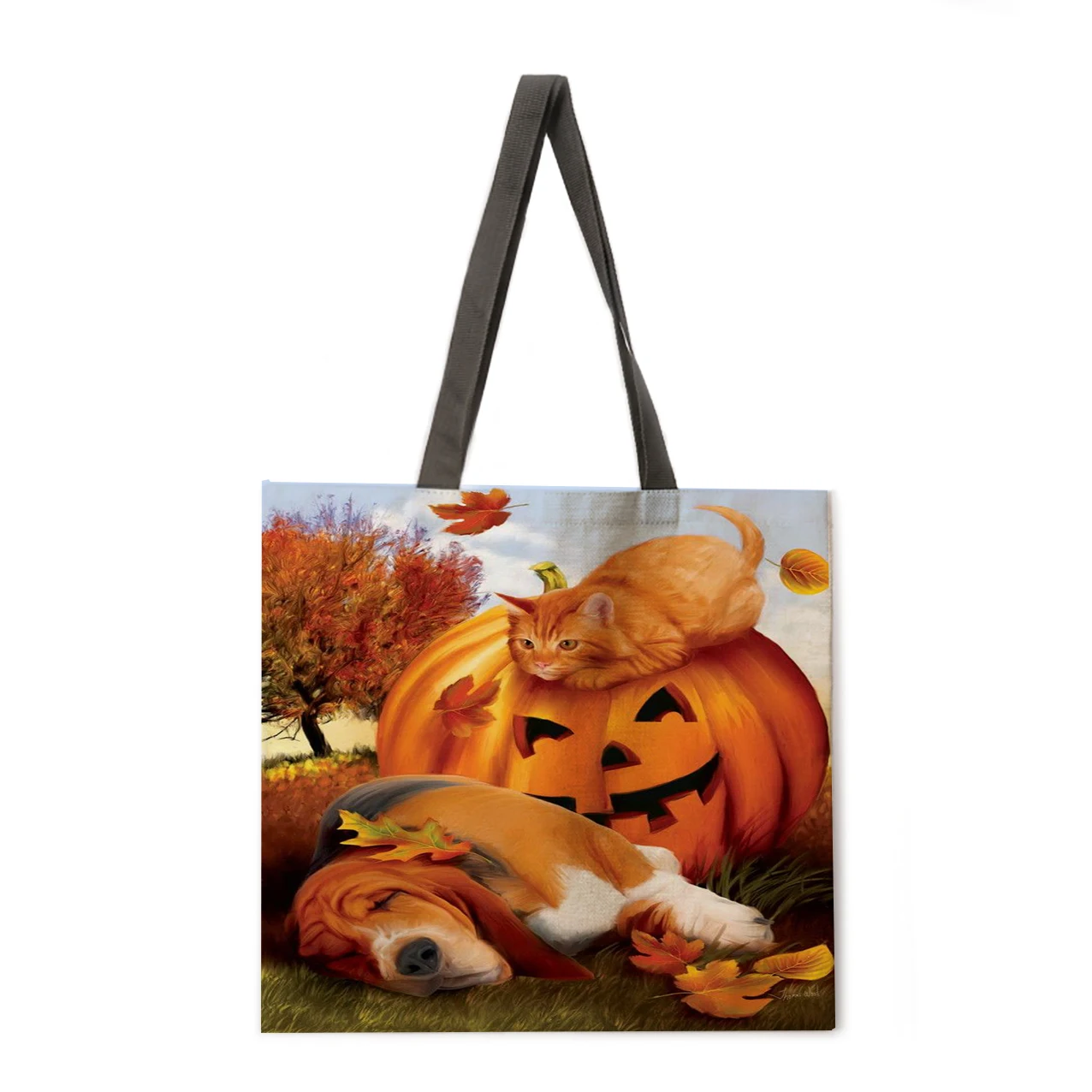 Ladies Casual Hand Pumpkin and Dog Printed Handbag Ladies Shoulder Bag Outdoor Beach Bag Foldable Shopping Bag
Ladies Casual Hand Pumpkin and Dog Printed Handbag Ladies Shoulder Bag Outdoor Beach Bag Foldable Shopping Bag