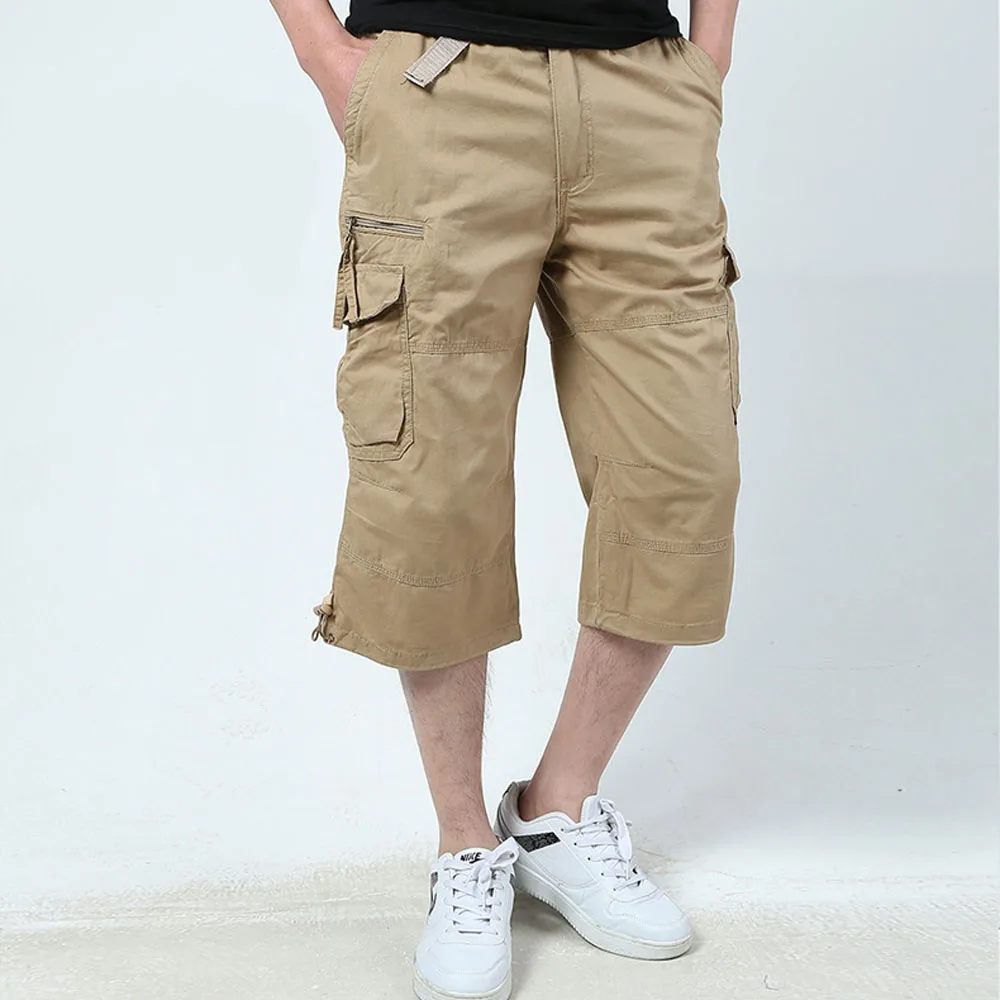 Male Shorts Multi Pocket Summer Loose Zipper Breeches Khaki Grey Plus Size Short Pant Casual Cotton Black Long Mens Cargo Shorts
Male Shorts Multi Pocket Summer Loose Zipper Breeches Khaki Grey Plus Size Short Pant Casual Cotton Black Long Mens Cargo Shorts