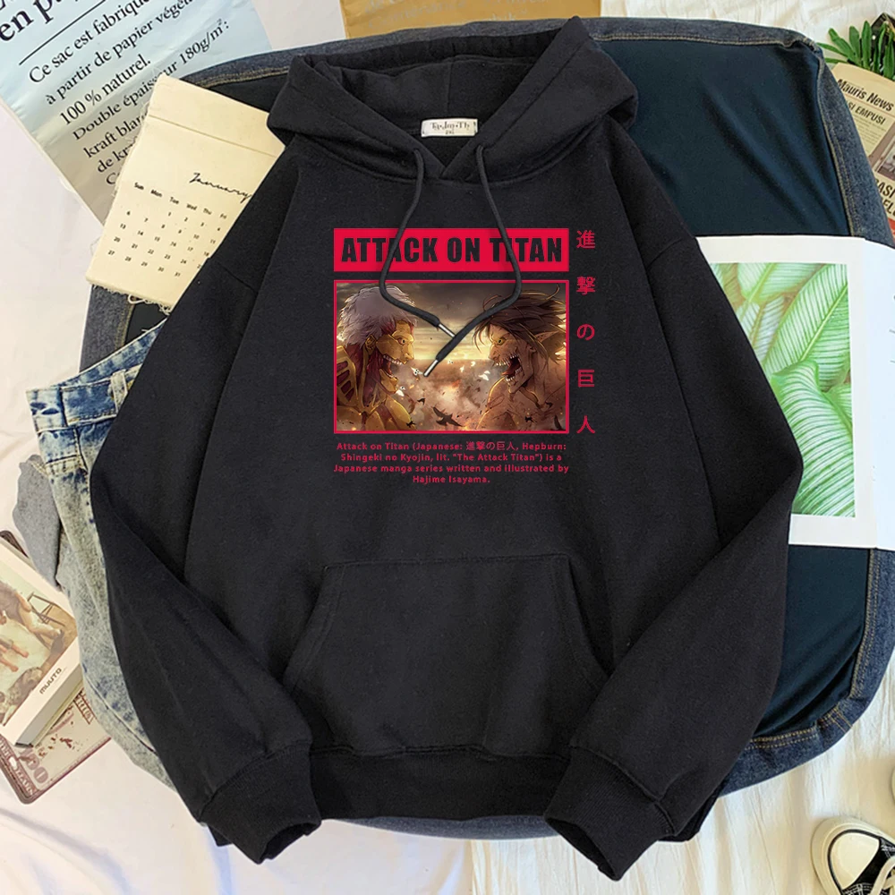 Ladies Hoodie Anime Attack On Titan Print Sweatshirt Female O-Neck Casual Big Size Sweater Winter Warm Japan Manga Lady Tracksui
Ladies Hoodie Anime Attack On Titan Print Sweatshirt Female O-Neck Casual Big Size Sweater Winter Warm Japan Manga Lady Tracksui
