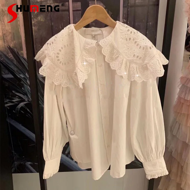2021 Spring and Autumn New Embroidered Big Lapel Long Sleeve Loose Princess Style Cotton Shirt for Women Casual Blouses
2021 Spring and Autumn New Embroidered Big Lapel Long Sleeve Loose Princess Style Cotton Shirt for Women Casual Blouses