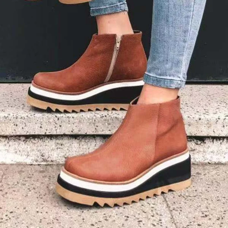 2021 New Women Boots Low Heel Wedges Shoes Autumn Winter Platform Short Boots Side Zipper Bowties Ladies Boots Female Footwear
2021 New Women Boots Low Heel Wedges Shoes Autumn Winter Platform Short Boots Side Zipper Bowties Ladies Boots Female Footwear
