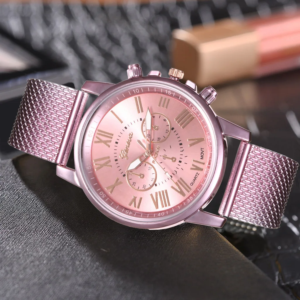 New fashion watch fashion plastic mesh belt fake two-eye female watch simple and versatile roman three-pin quartz watch
New fashion watch fashion plastic mesh belt fake two-eye female watch simple and versatile roman three-pin quartz watch