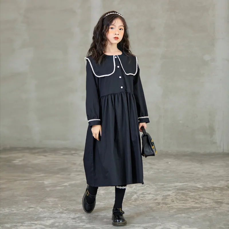 Teen Midi Ruffles Dress Girls School Cotton Dress Kids Autumn Clothes 2021 New Children Clothes Button Long Sleeve Black#6523
Teen Midi Ruffles Dress Girls School Cotton Dress Kids Autumn Clothes 2021 New Children Clothes Button Long Sleeve Black#6523