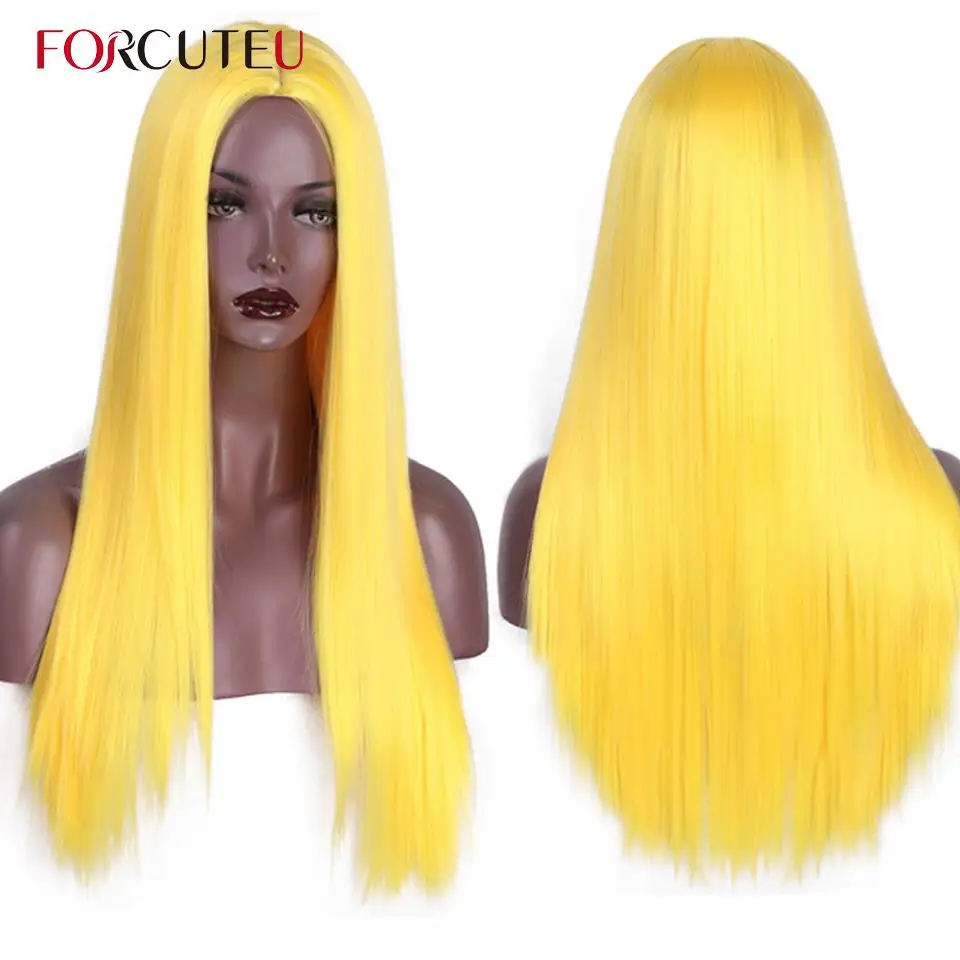 FORCUTEU Long Straight Black Wig Ombre Synthetic Wigs for Women Cospaly Wig Blonde Red Pink Green Hair Natural Middle Part
FORCUTEU Long Straight Black Wig Ombre Synthetic Wigs for Women Cospaly Wig Blonde Red Pink Green Hair Natural Middle Part