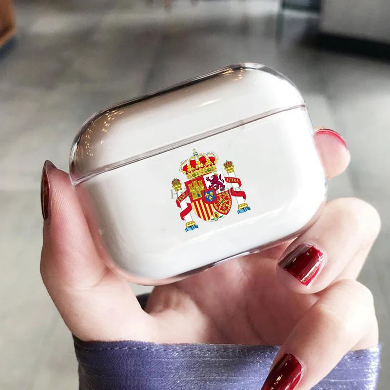 Чехол для наушников Apple Airpods Pro с гербом Испании, прозрачный защитный чехол для Airpods Pro
Чехол для наушников Apple Airpods Pro с гербом Испании, прозрачный защитный чехол для Airpods Pro