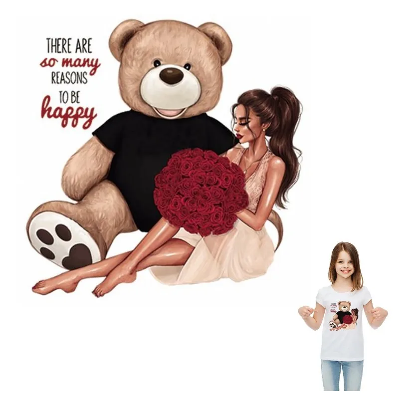 21x21cm Flower Girl Cute Bear Iron On Patches For DIY Heat Transfer Clothes T-Shirt Thermal Stickers Decoration Printing
21x21cm Flower Girl Cute Bear Iron On Patches For DIY Heat Transfer Clothes T-Shirt Thermal Stickers Decoration Printing
