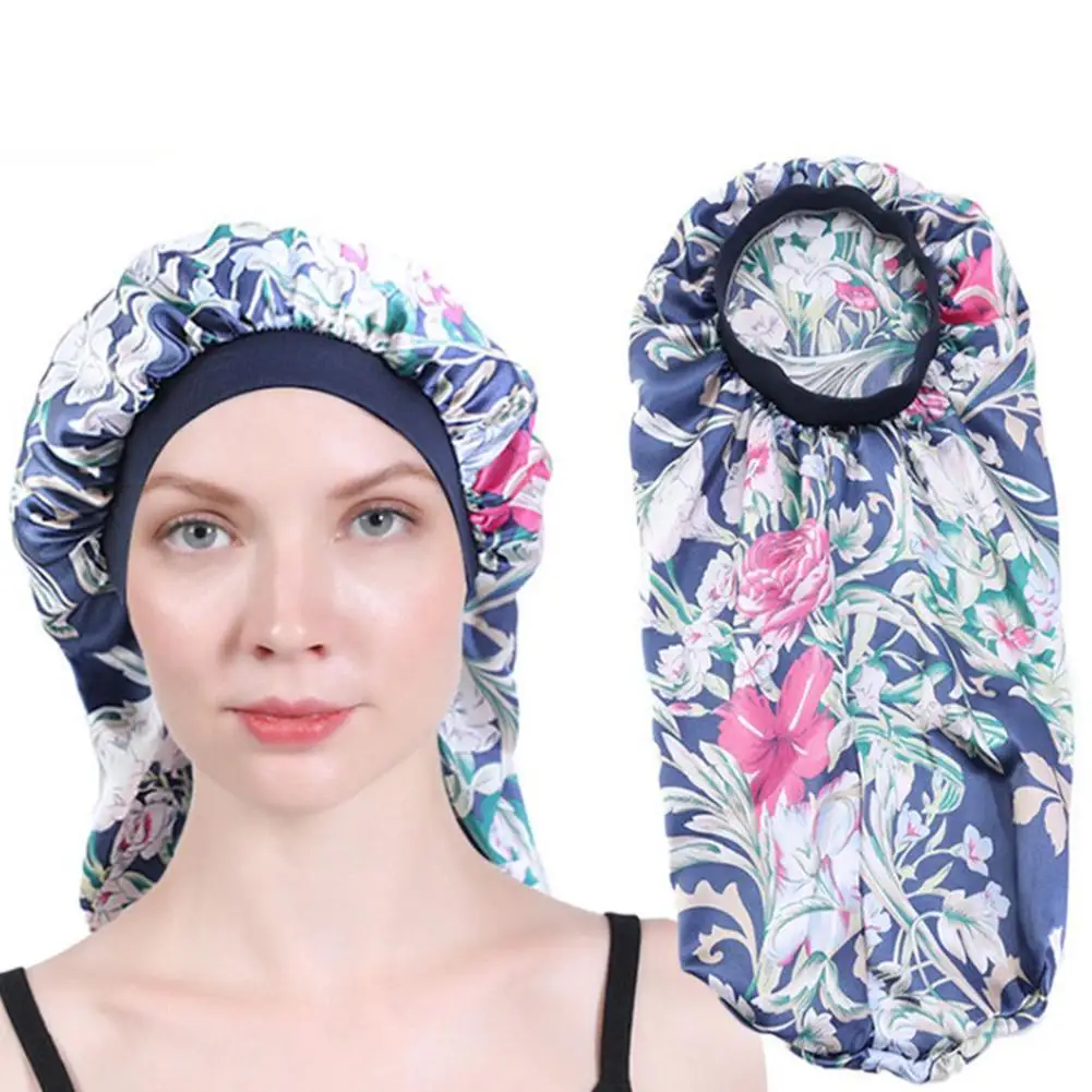 New Fashion Night Sleep Long Satin Bonnet Sleep Cap Floral Print High Elasticity Soft Comfortable Beauty Hair Care Hat Hair Wrap
New Fashion Night Sleep Long Satin Bonnet Sleep Cap Floral Print High Elasticity Soft Comfortable Beauty Hair Care Hat Hair Wrap