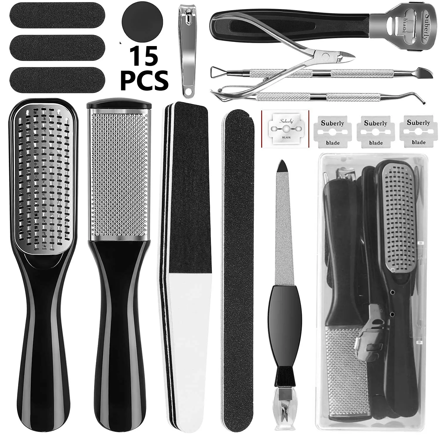 15 in 1 Feet Exfoliating Foot Care Rasp Foot File Callu Remover Foot Scrubber Cleaner Professional Pedicure Tools Kit
15 in 1 Feet Exfoliating Foot Care Rasp Foot File Callu Remover Foot Scrubber Cleaner Professional Pedicure Tools Kit