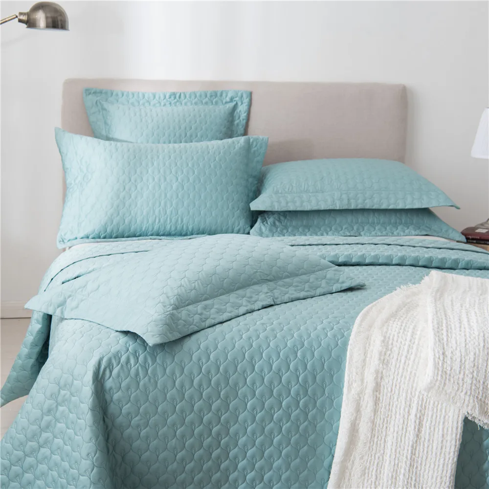

bedding set 1/3-Piece Quilt Coverlet & Bed Cover Set Stitched Pattern Solid Color 100% Cotton Filling quilted bedspread